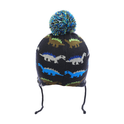 Gorro con pompón niños Dino Peruvian de Scala - Azul Marino