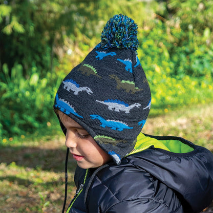 Gorro con pompón niños Dino Peruvian de Scala - Azul Marino