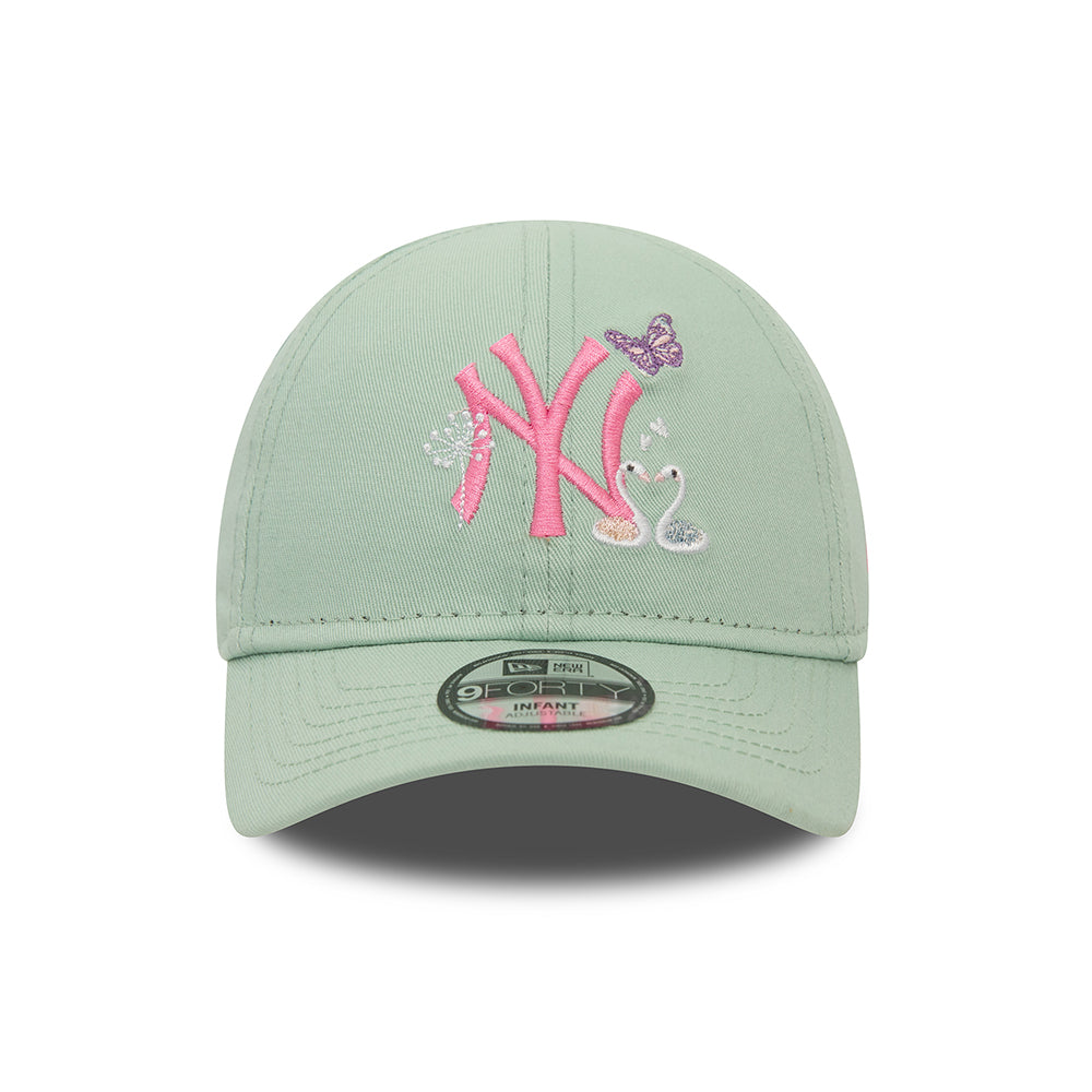 Gorra de béisbol 9FORTY MLB Icon New York Yankees para bebé de New Era - Menta-Rosa