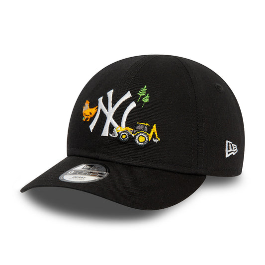 Gorra de béisbol 9FORTY MLB Icon New York Yankees para bebé de New Era - Negro-Blanco