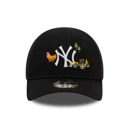 Gorra de béisbol 9FORTY MLB Icon New York Yankees para bebé de New Era - Negro-Blanco