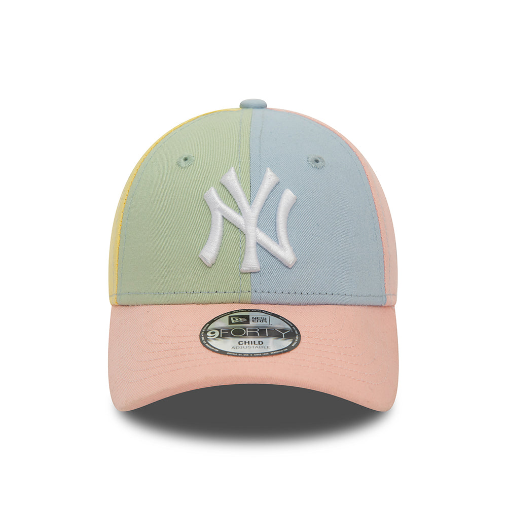 Gorra de béisbol niños 9FORTY MLB Block NY Yankees de New Era - Rosa-Azul Claro-Verde Claro
