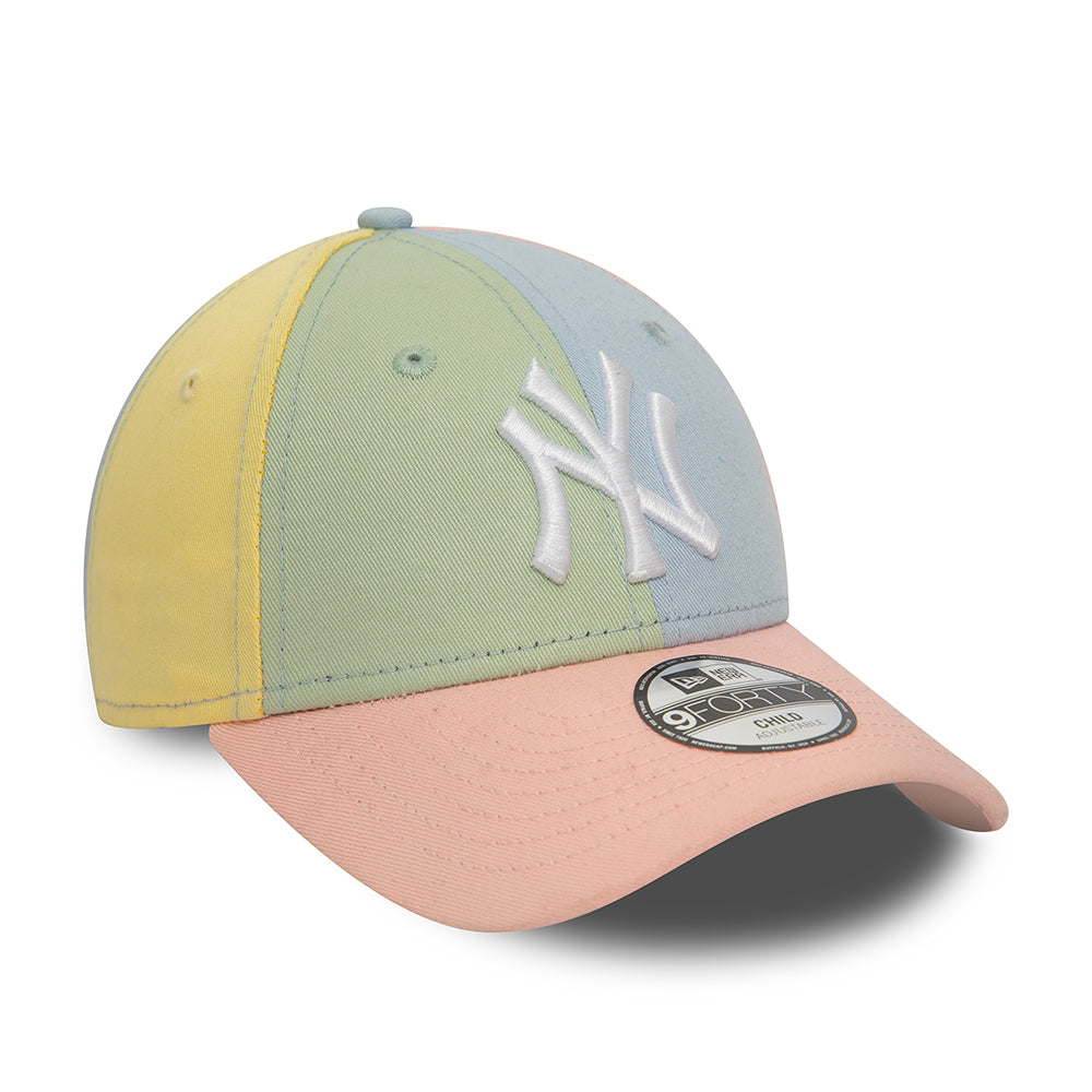 Gorra de béisbol niños 9FORTY MLB Block NY Yankees de New Era - Rosa-Azul Claro-Verde Claro