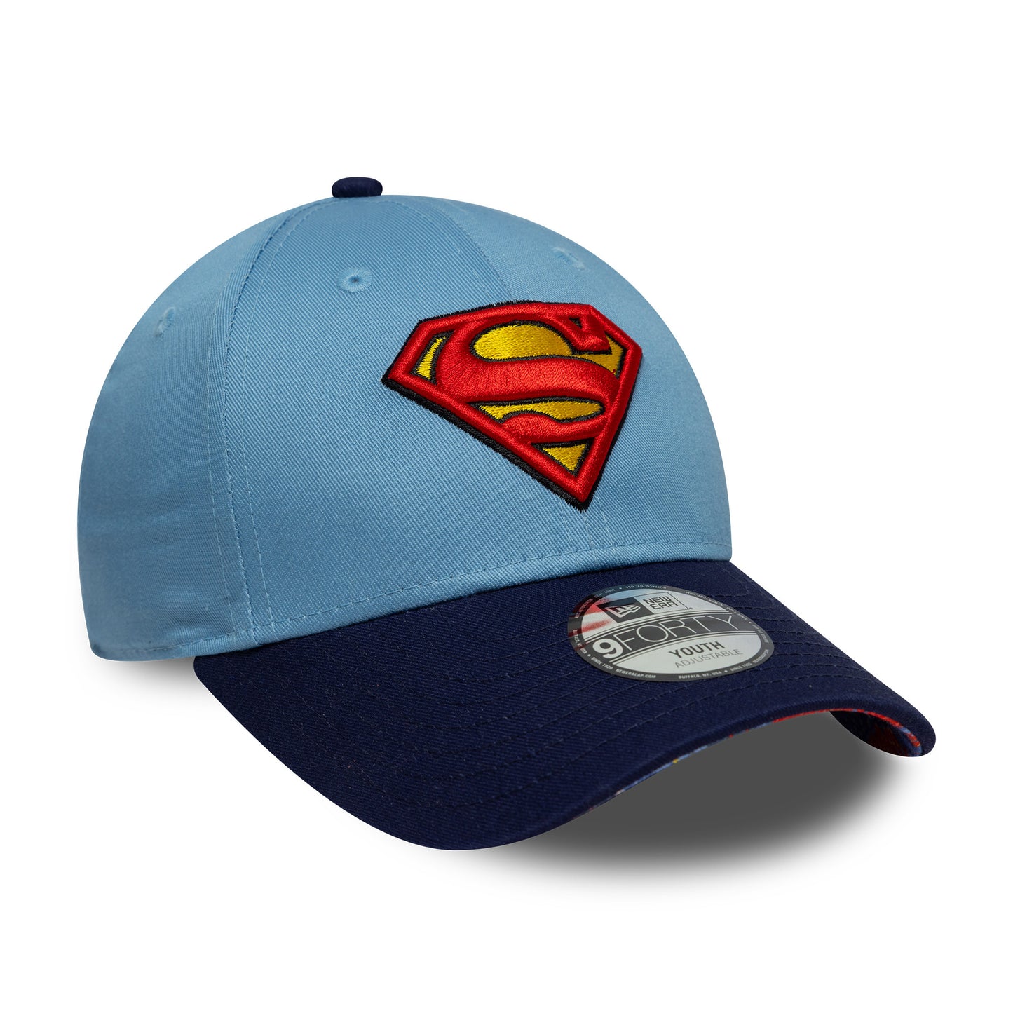 Gorra de béisbol 9FORTY - DC Comics Superman de New Era - Azul Cielo-Azul Marino