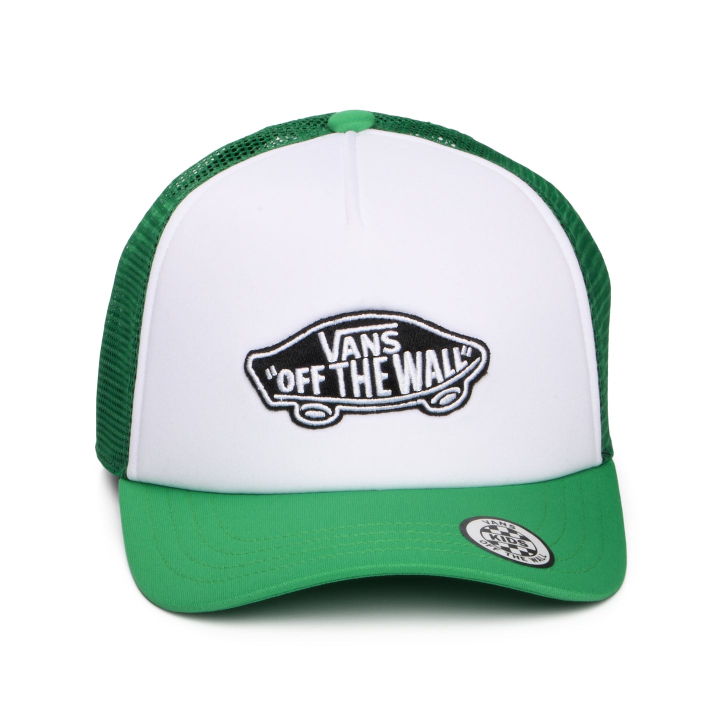 Gorra de camionero niños Parche clásico visera curvada de Vans - Blanco-Verde Brillante