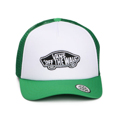 Gorra de camionero niños Parche clásico visera curvada de Vans - Blanco-Verde Brillante