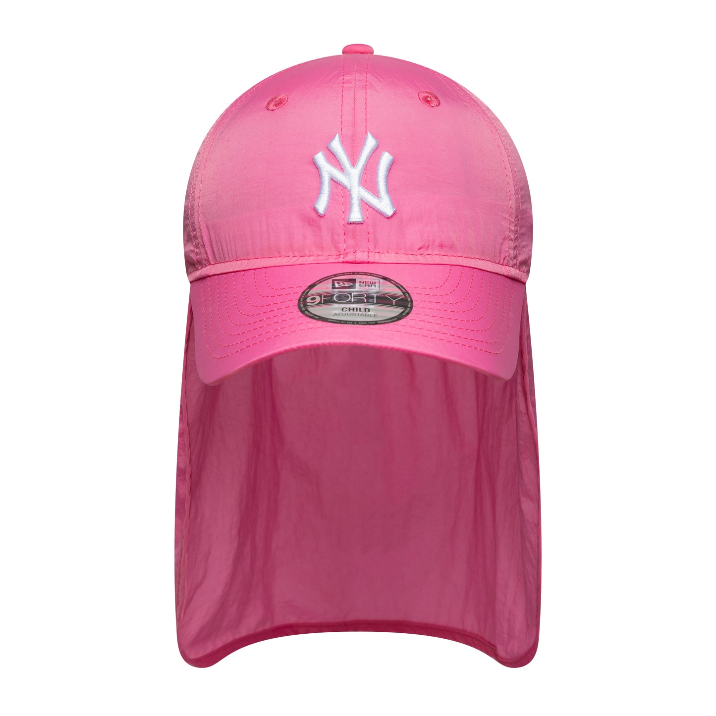 Gorra con solapa niñas 9FORTY MLB Sun Shield New York Yankees de New Era - Rosa-Blanco