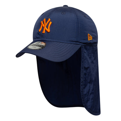 Gorra con solapa niños 9FORTY MLB Sun Shield New York Yankees de New Era - Azul Marino-Naranja