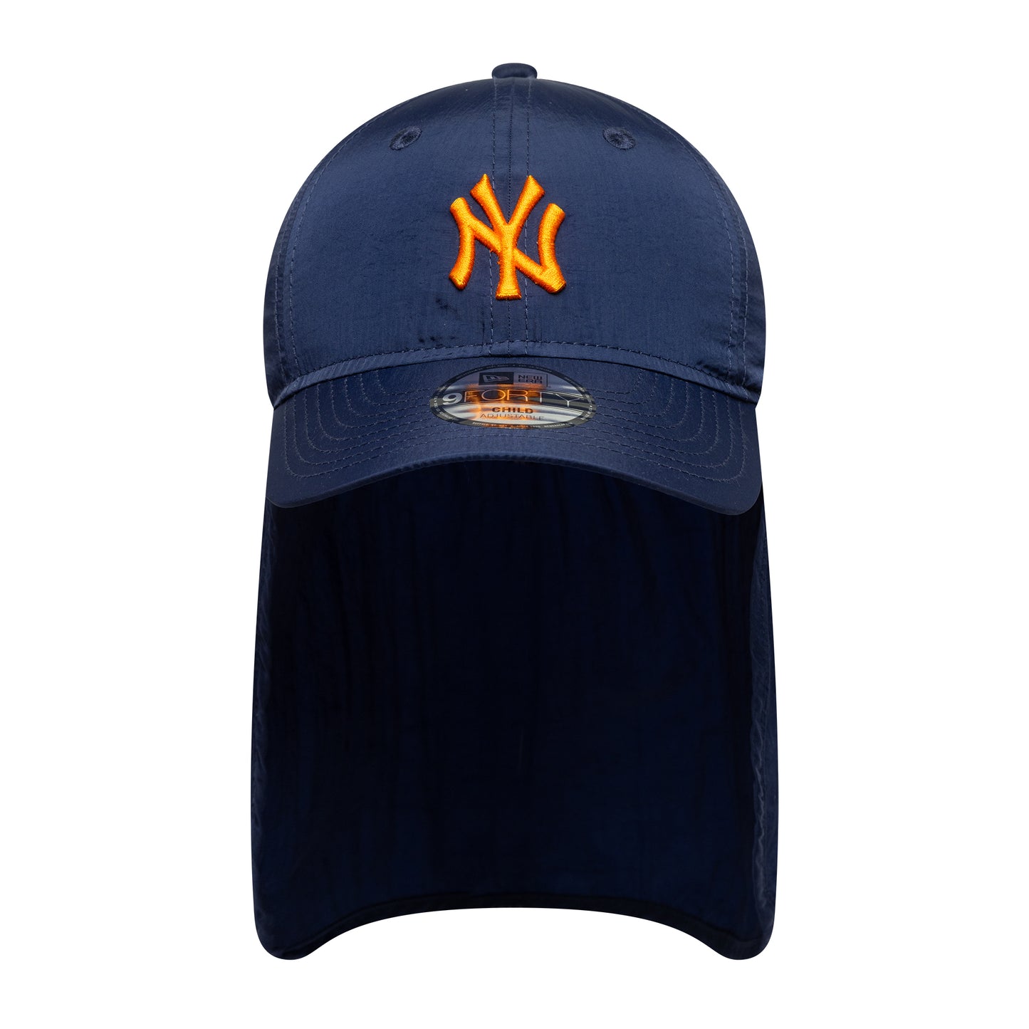 Gorra con solapa niños 9FORTY MLB Sun Shield New York Yankees de New Era - Azul Marino-Naranja