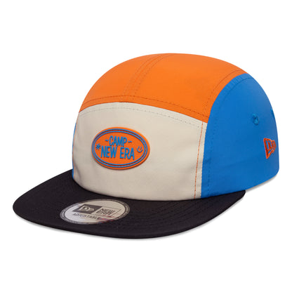 Gorra 5 paneles niños Camper Colourblock de New Era - Crema-Naranja-Azul