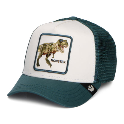 Gorra de camionero niños Monster T-Rex Mini de Goorin - Blanco-Verdemar