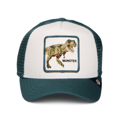 Gorra de camionero niños Monster T-Rex Mini de Goorin - Blanco-Verdemar