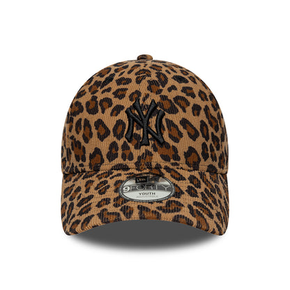 Gorra de béisbol niñas 9FORTY MLB Leopard Cord New York Yankees de New Era - Camel-Negro