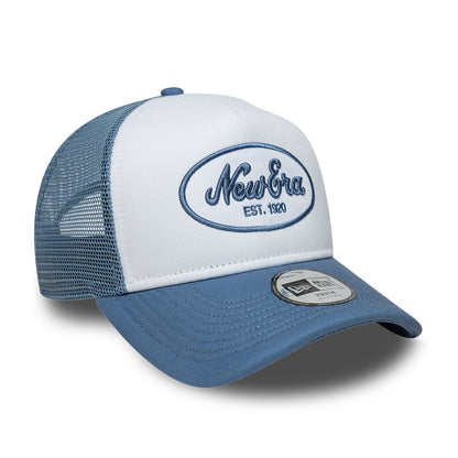 Gorra de camionero 9FORTY A-Frame Oval Patch de New Era - Azul Ártico-Azul Pizarra