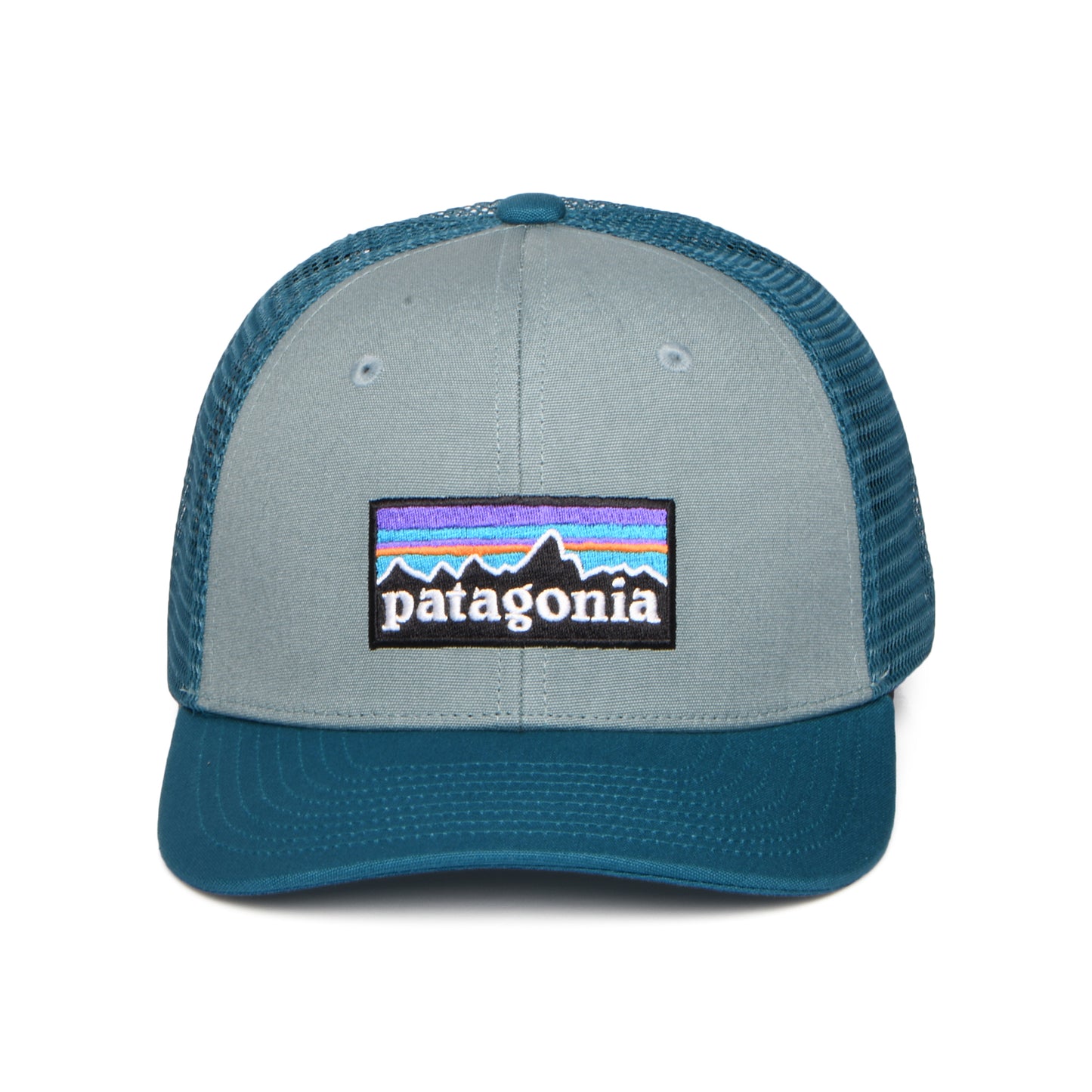 Gorra de camionero niños P-6 Logo de algodón orgánico de Patagonia - Salvia-Verde Azulado