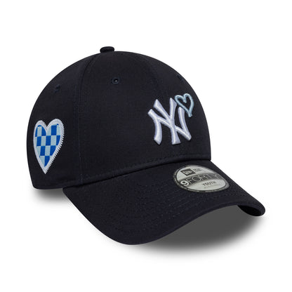 Gorra de béisbol 9FORTY MLB Heart Icon New York Yankees de New Era - Azul Marino-Blanco
