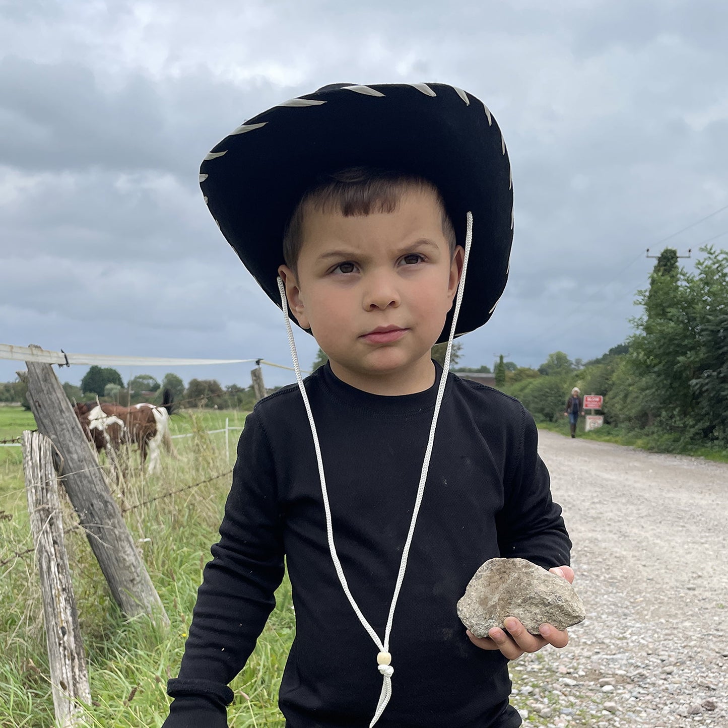 Sombrero Cowboy niño de Jaxon & James - Negro-Blanco
