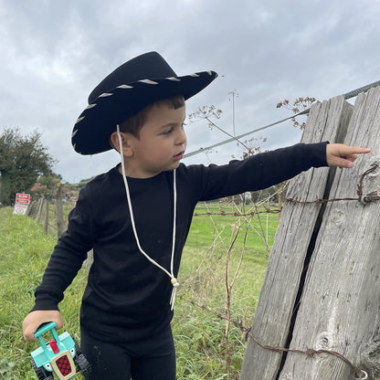 Sombrero Cowboy niño de Jaxon & James - Negro-Blanco