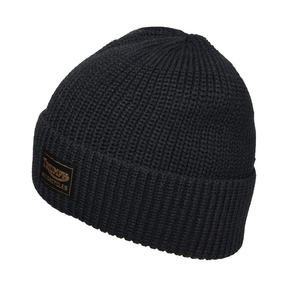 Gorro Beanie Watch Cap con vuelta de Triumph Motorcycles - Azul Oscuro