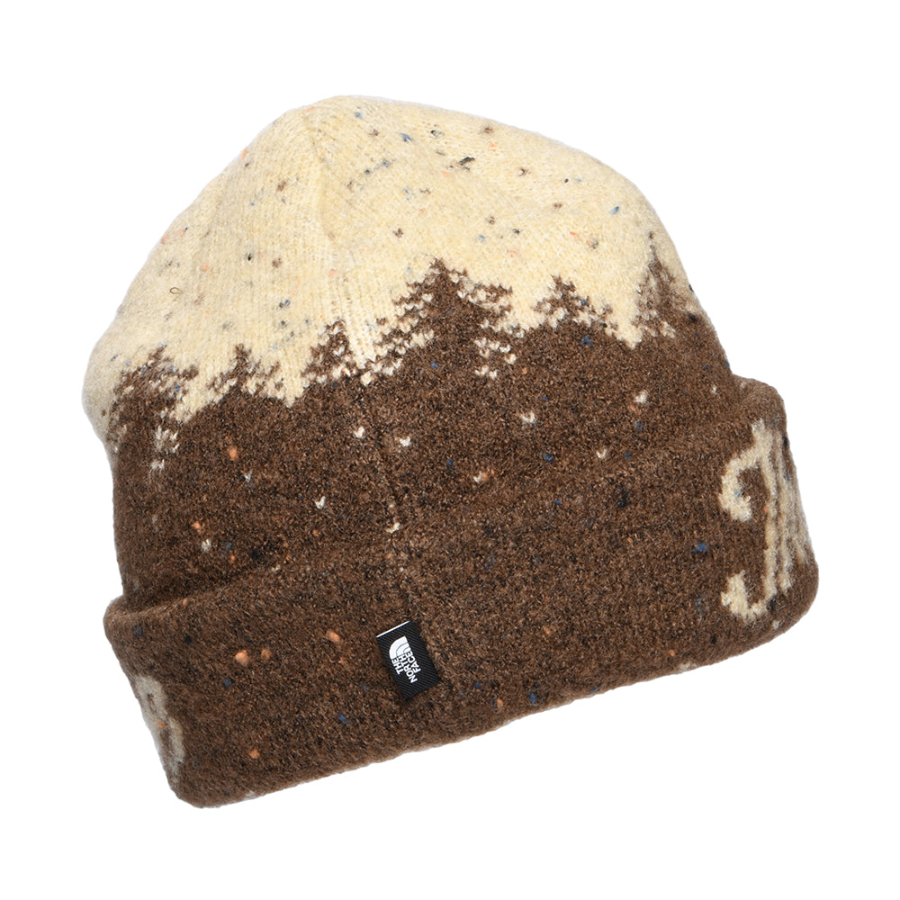 Gorro Beanie Cabin Mountainscape con vuelta de The North Face - Marrón-Arena