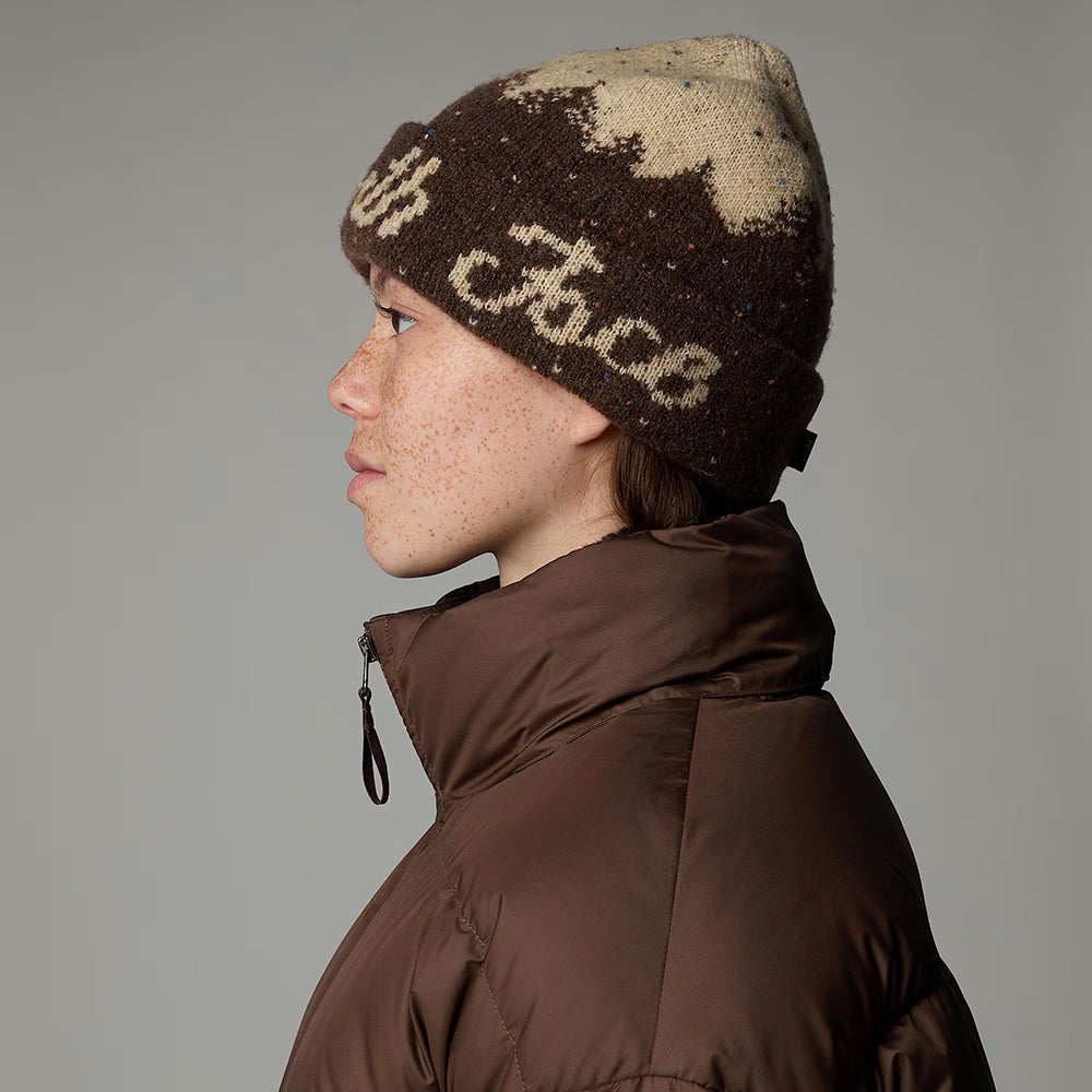 Gorro Beanie Cabin Mountainscape con vuelta de The North Face - Marrón-Arena