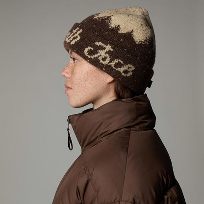 Gorro Beanie Cabin Mountainscape con vuelta de The North Face - Marrón-Arena