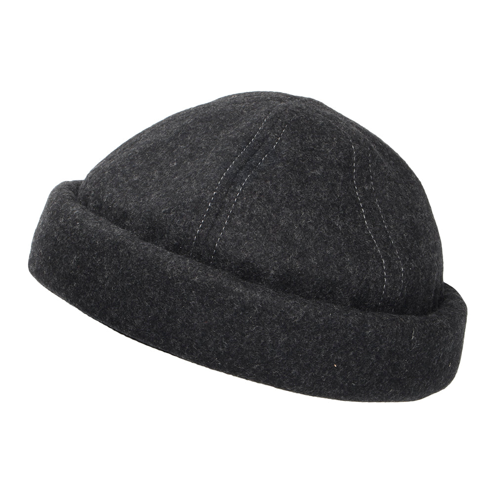 Gorro Docker Beanie de lana melton de Dorfman Pacific - Antracita