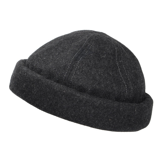 Gorro Docker Beanie de lana melton de Dorfman Pacific - Antracita
