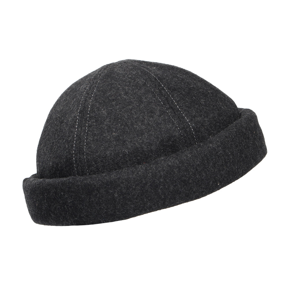 Gorro Docker Beanie de lana melton de Dorfman Pacific - Antracita