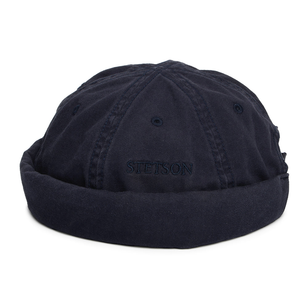 Gorro Beanie Docker de algodón de Stetson - Azul Marino