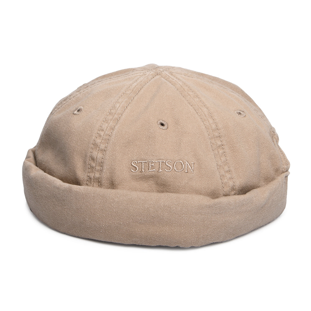 Gorro Beanie Docker de algodón de Stetson - Beige