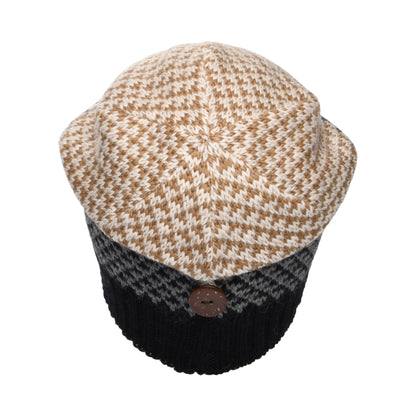 Gorro Beanie con botón de Kusan - Negro-Crema