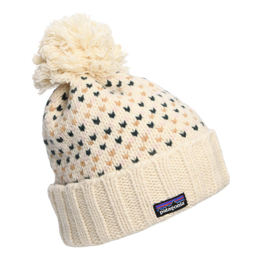 Gorro con pompón Snowbelle Confetti de lana reciclada de Patagonia - Natural