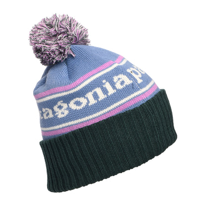 Gorro con pompón Park Stripe Powder Town de Patagonia - Azul-Púrpura-Verde Oscuro