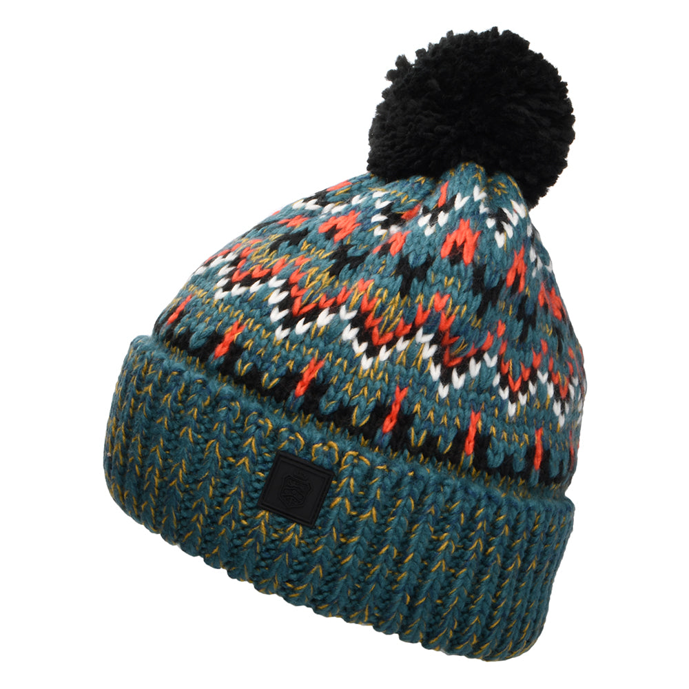 Gorro con pompón Arctic Fair Isle de Failsworth - Verde Azulado-Multi