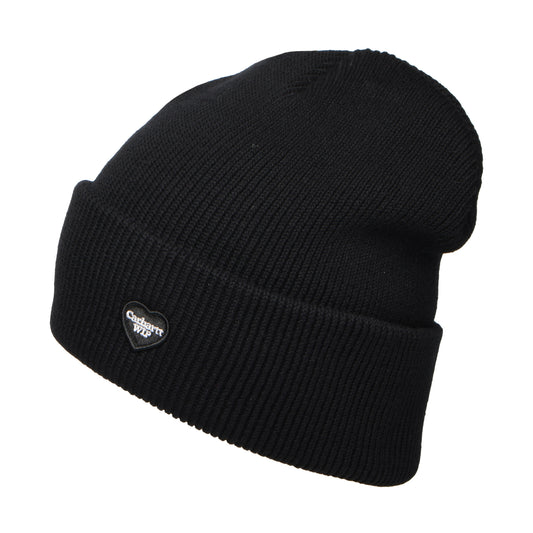 Gorro Beanie Small Heart de algodón orgánico de Carhartt WIP - Negro