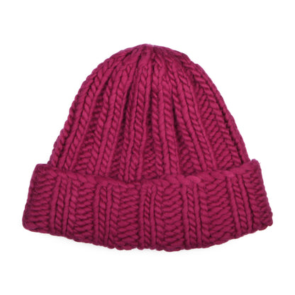 Gorro Beanie con vuelta Thick Rib de Kusan - Magenta