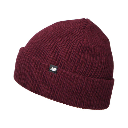 Gorro Beanie de pescador punto acanalado de New Balance - Vino