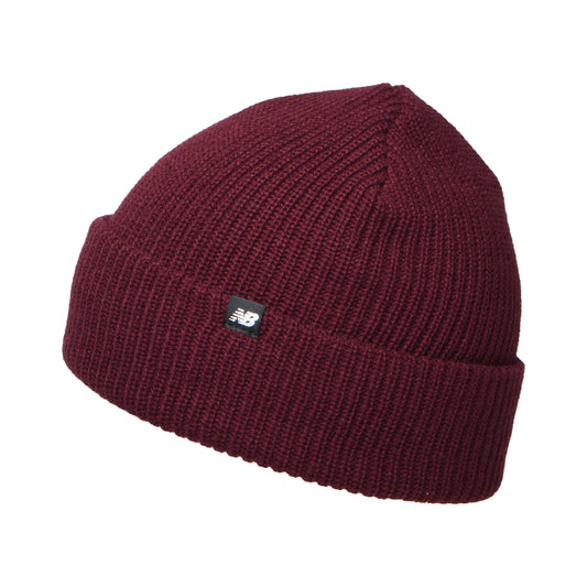 Gorro Beanie de pescador punto acanalado de New Balance - Vino