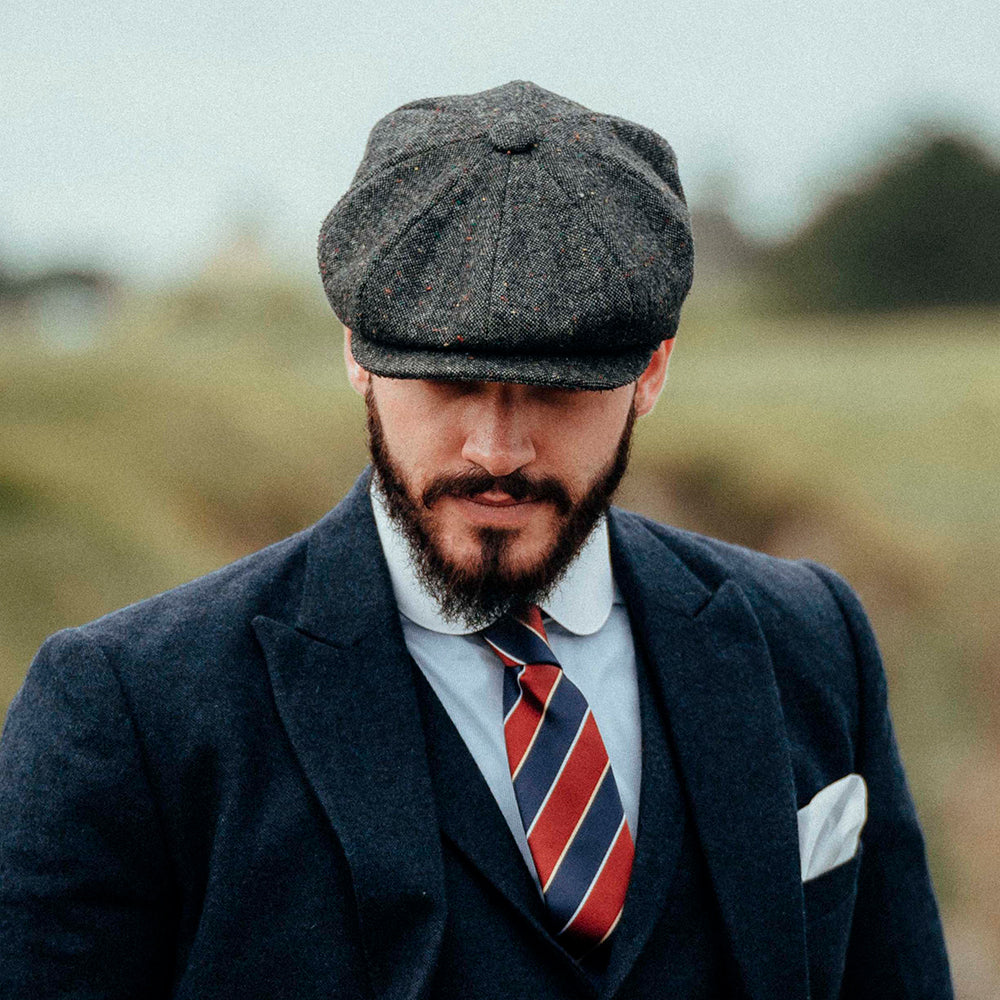 Gorra Newsboy Blackheath mezcla de tonos con manchas de Jaxon & James Negro Multi al por mayor