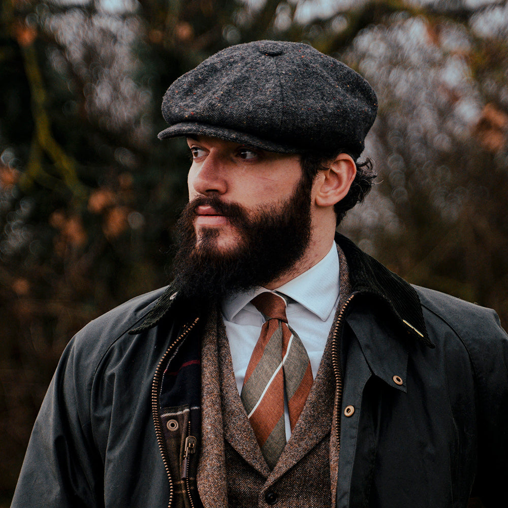 Gorra Newsboy Blackheath mezcla de tonos con manchas de Jaxon & James Negro Multi al por mayor
