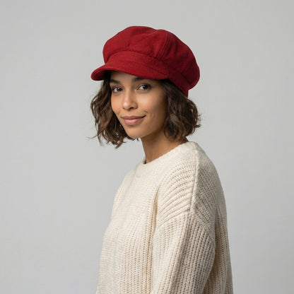 Gorra Baker Boy de mezcla de lana de sur la tête Rojo al por mayor
