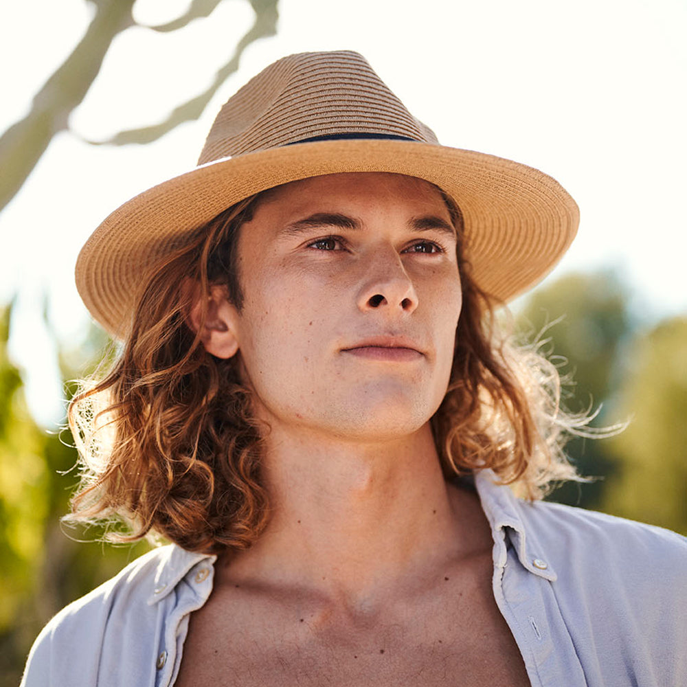 Sombrero Fedora Aveloz de paja toyo de Barts - Marrón Claro