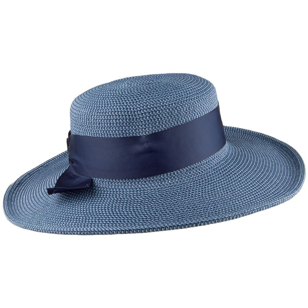 Sombrero Boater Manchester de ala ancha de Betmar - Azul Marino