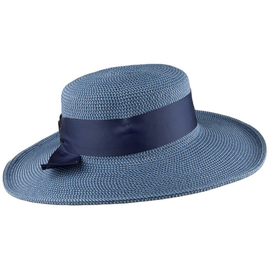 Sombrero Boater Manchester de ala ancha de Betmar - Azul Marino