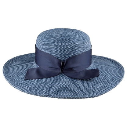 Sombrero Boater Manchester de ala ancha de Betmar - Azul Marino