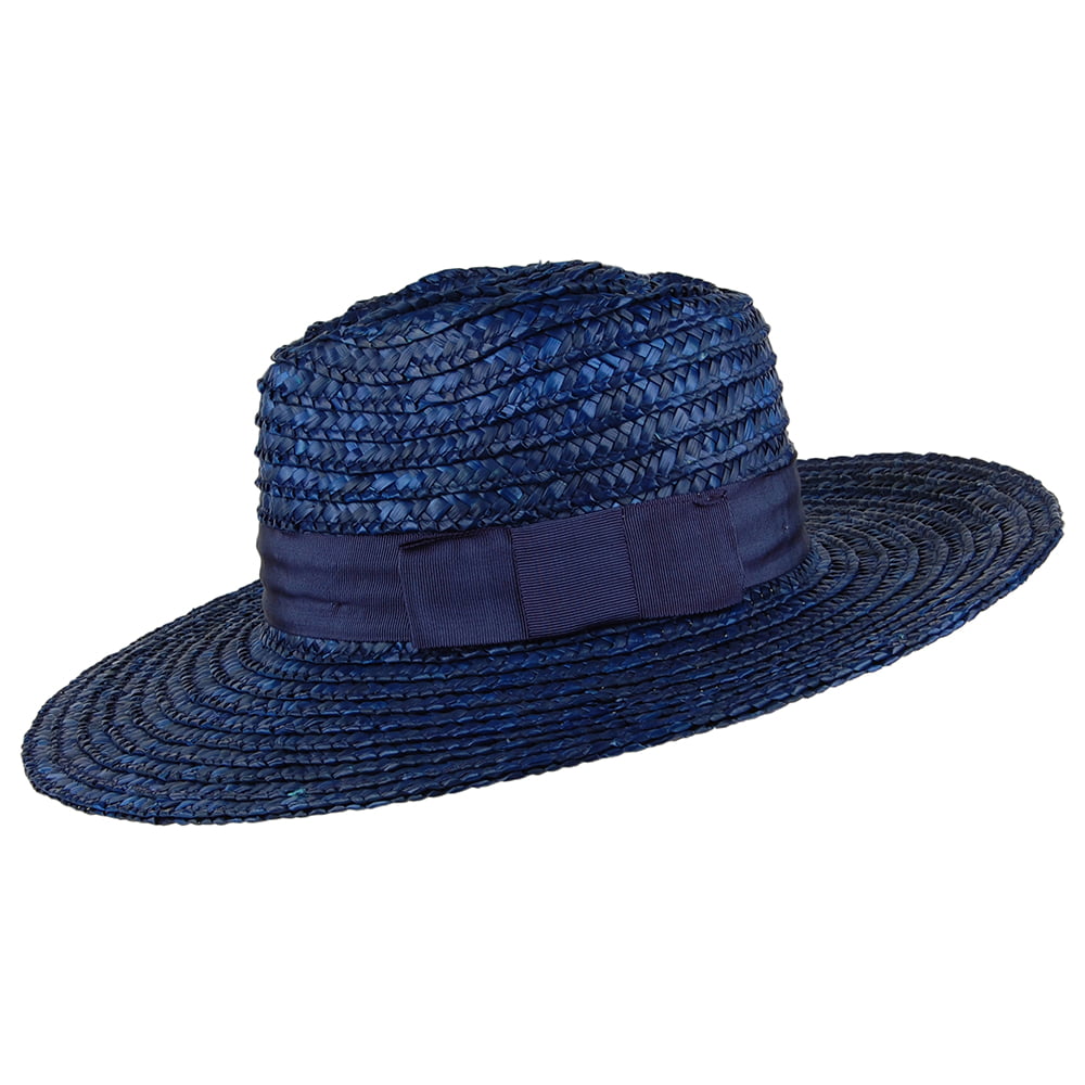 Sombrero de sol Joanna de paja de Brixton - Azul Marino
