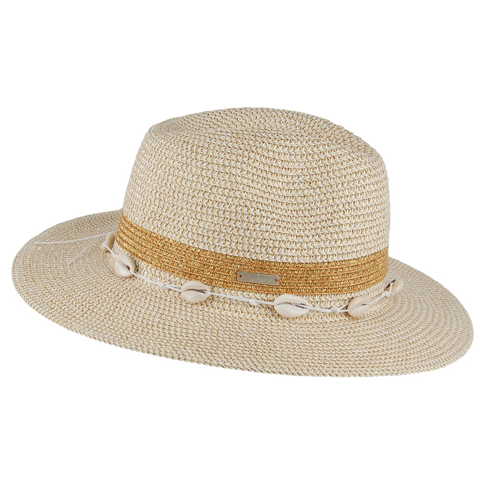Sombrero Fedora Seashell de Seeberger - Natural-Dorado