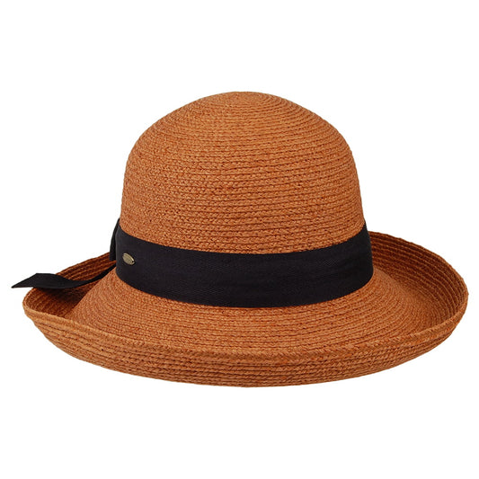 Sombrero Ravello trenza fina de rafia de Scala - Té