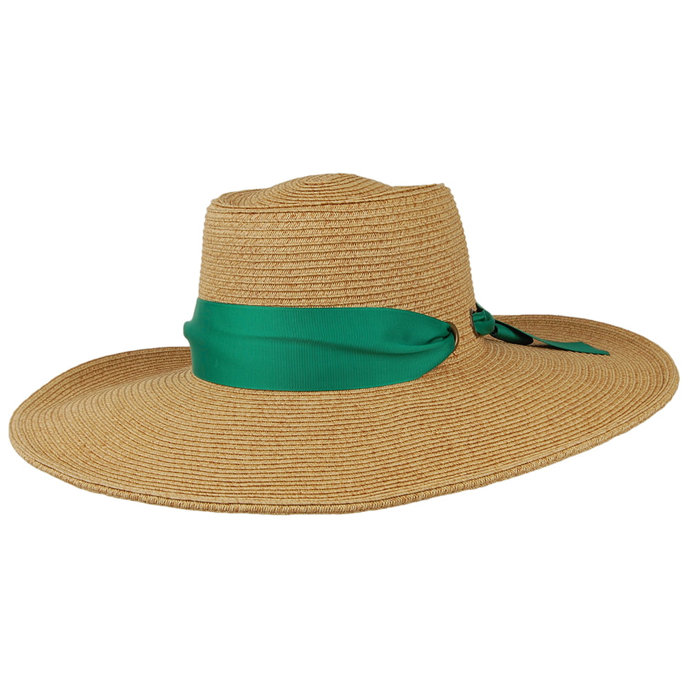 Sombrero Dorothy de trenza de papel de Cappelli - Natural-Verde